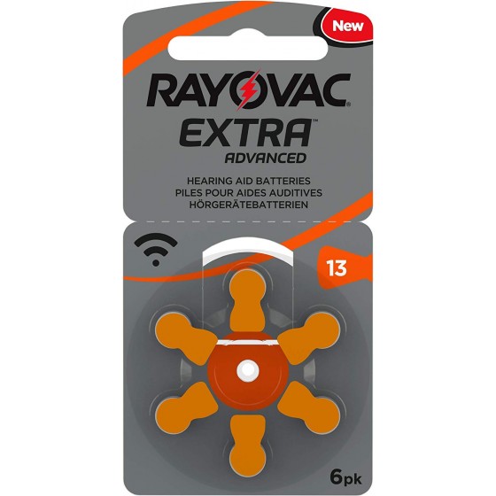 600 x Rayovac Extra Advanced 13 Orange 1,45V Hörgeräte Batterien 100 x 6er Blister