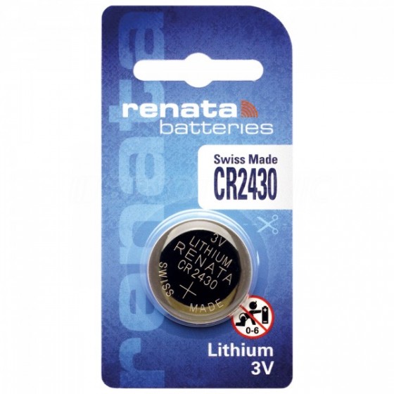 Renata CR2430.SC2 3V Lithium in 2er-Blister 285mAh