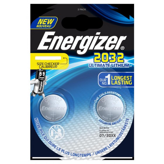 10x Energizer CR2032 3V Ultimate Lithium in 2er-Blister