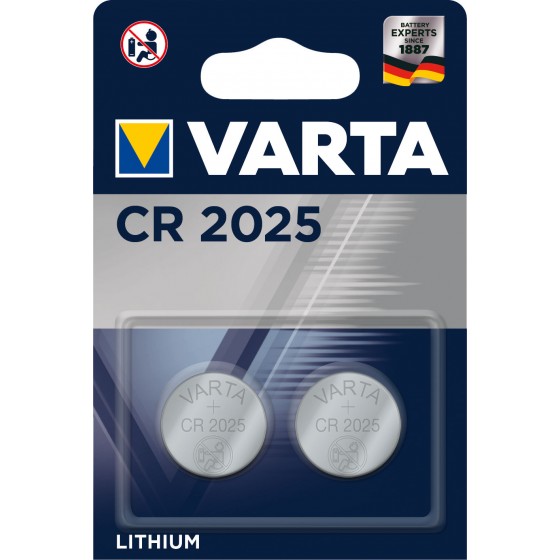 Varta CR2025 6025 101 402 3V Lithium in 2er-Blister 157mAh
