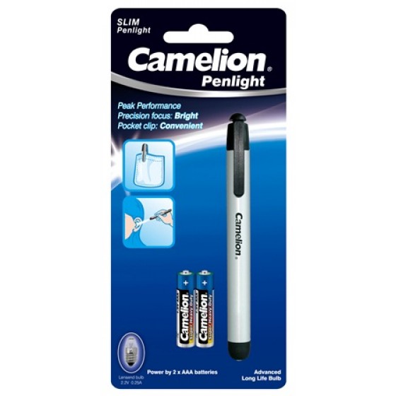 Taschenlampe Camelion DL2AAAS ALUMINIUM Stiftleuchte Penlight inkl. 2xAAA R03