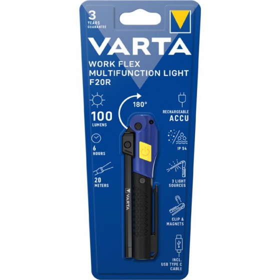 Taschenlampe Varta 18649 101 401 Work Flex Multifunktion Light F20R