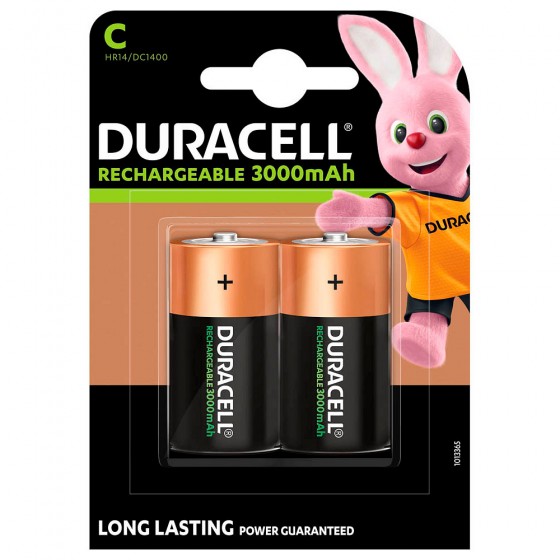 Duracell Baby-Akku Rechargeable C (HR14) 3.000 mA in 2er-Blister