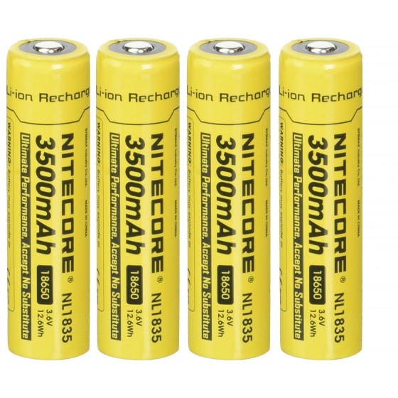 8 x NiteCore NL1835 3500mAh 18650 3,6V - 3,7V - geschützt - erhöhter Pol