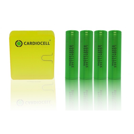 4 x LG INR18650MJ1 - 3500mAh 3,6V - 3,7V Lithium-Ionen-Akku mit CardioCell Box