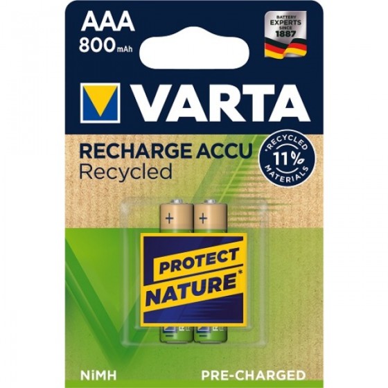 Varta Micro Akku 56813 101 402 (800mAh) Recycled 1,2V in 2er-Blister