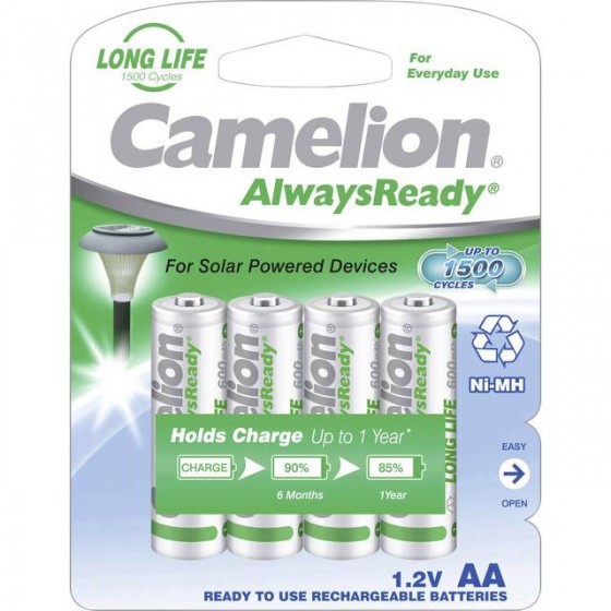 Camelion Mignon-Akku Mignon Always Ready Longlife 600mAh NiMH in 4er-Blister