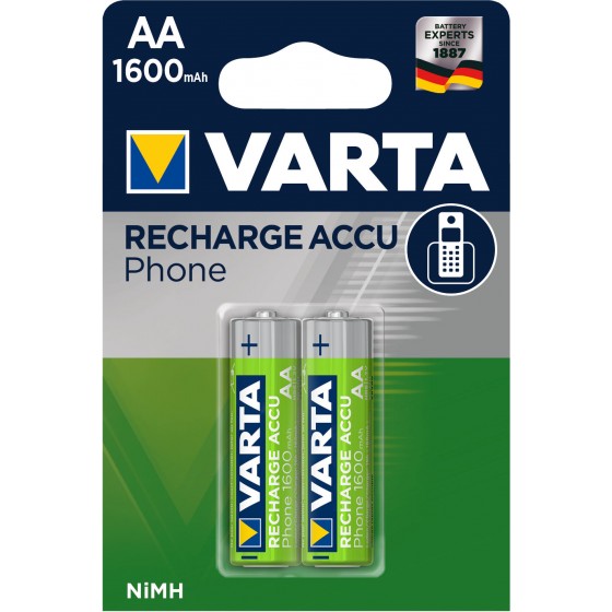 Varta Mignon-Akku T399 58399 201 402 Phone Power 1,2V (1600mAh) in 2er-Blister