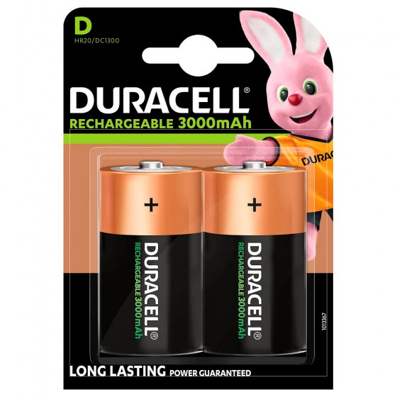 Duracell Mono D-Akku Rechargeable (HR20) 3.000 mA in 2er-Blister