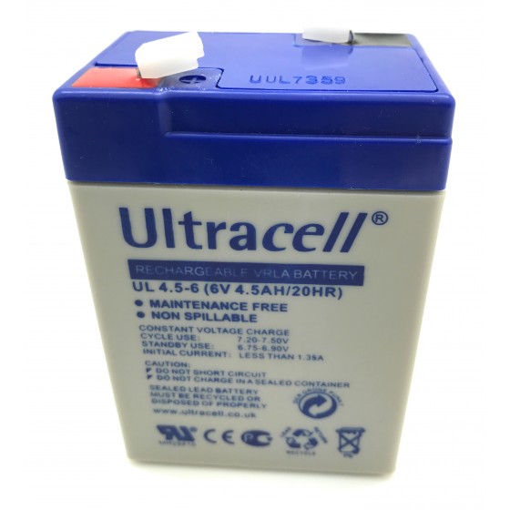 Ultracell UL 4.5-6 Bleiakku 6V 4,5Ah mit 4,8mm Faston