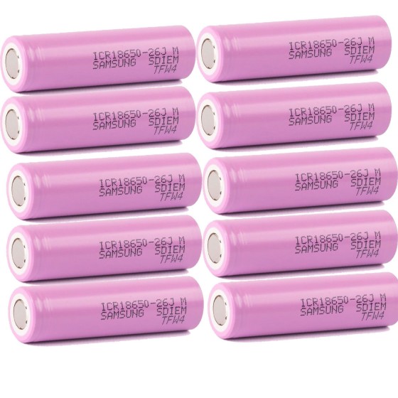 10 x Samsung ICR18650-26J 3,6V 2600mAh 5,2A Lithium Ionen Akku lose bulk