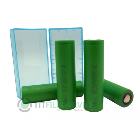 4x Sony US18650VTC5 Lithium Ionen 18650 30A , 2600mAh inkl. Akkubox