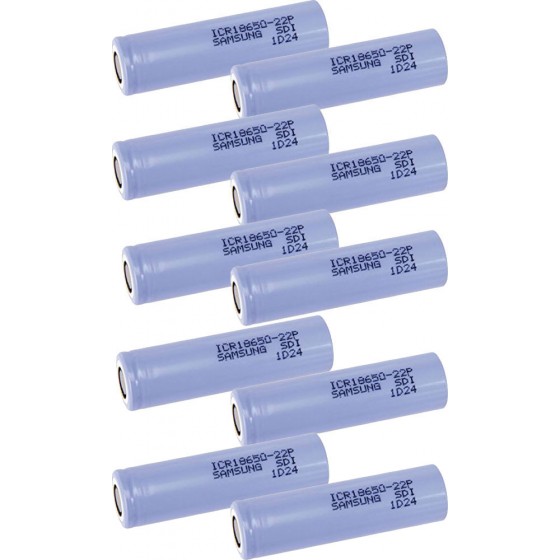 10 x Samsung ICR18650-22P 3,6V-3,7V 2150mAh 10A Lithium Ionen Akku lose