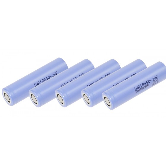 5 x Samsung INR18650 29E Lithium Ionen 2900mAh 18650 10A 3,6 - 3,7V lose