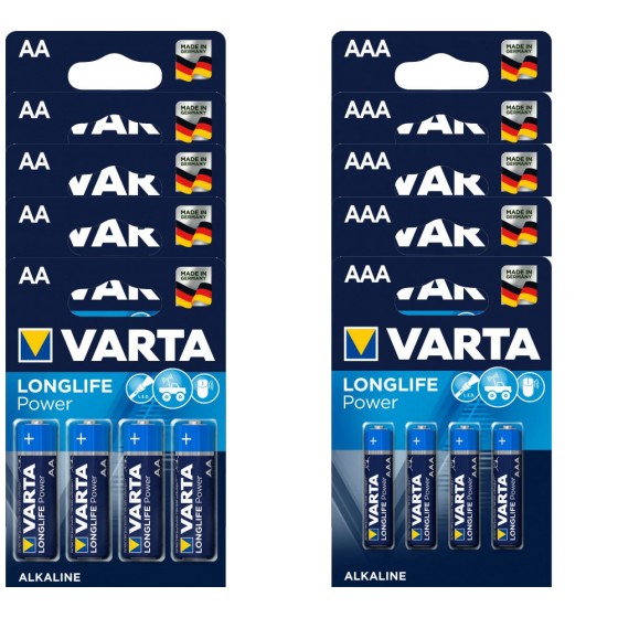 40 x Varta Longlife Power / HighEnergy - 20 x AA LR6 & 20 x AAA LR03 - Batterien