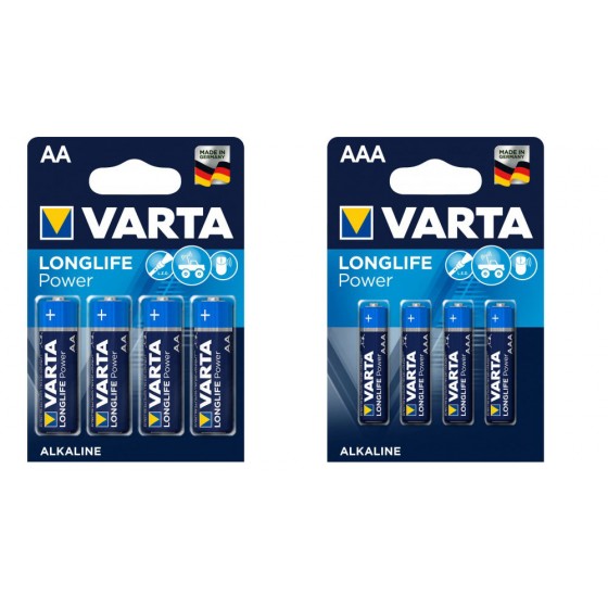 8 x Varta Longlife Power / HighEnergy - 4 x AA LR6 & 4 x AAA LR03 - Batterien