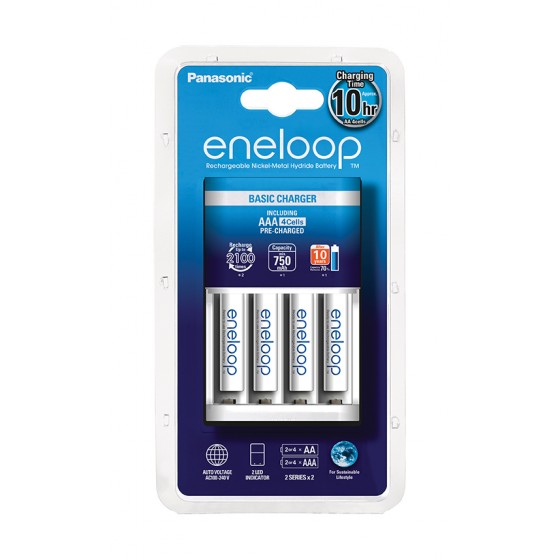 Eneloop Basic Charger BQ-CC51E inkl. 4x BK-3MCCE AA 1900mAh