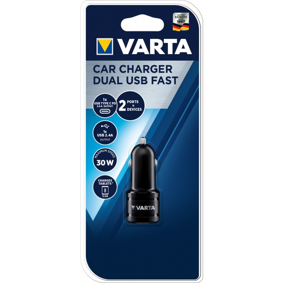 Varta Car Charger Dual USB Type C PD & USB A 57932 101 401