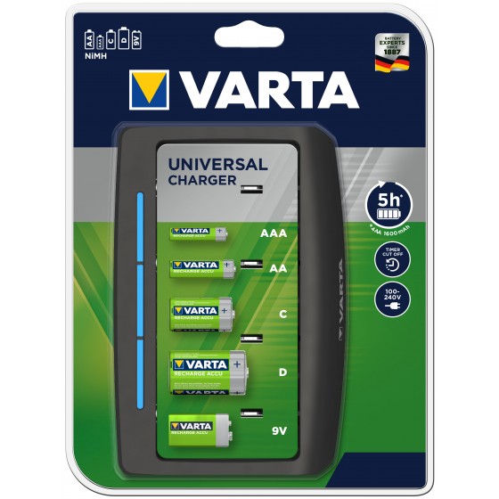 Varta Universal Akku Ladegerät Charger 57648 für AA / AAA / Baby C / Mono D / 9V