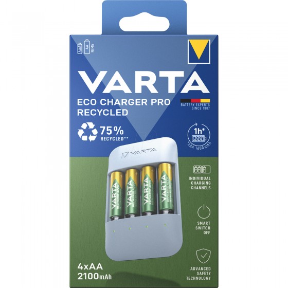 VARTA Eco Charger Pro Recycled 4x AA 56816 2100mAh