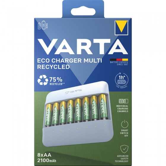 VARTA Eco Charger Multi Recycled 8x AA 56816 2100mAh