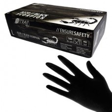 NITRAS BLACK SCORPION, Einmalhandschuh aus Latex Gr. M, schwarz (100er Box)