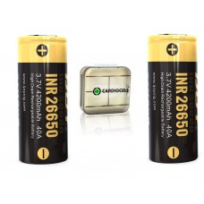 2 x iJoy INR26650 3,7V 4200mAh 40A Lithium Ionen Akku lose mit CardioCell Box