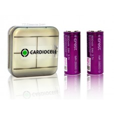 2x EFEST 26650 3,7V, flat 3500mAh 64A inkl. Cardiocell Aufbewahrungsbox