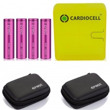 4x EFEST 18650 3000 mAh 35A Hochleistungsakkus inkl. CardioCell Akkubox und 2x Efest Zipper Case