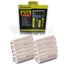 10 x Samsung INR21700-30T Li-Ion 3000mAh 3,7V Akku mit NiteCore New i4 Ladegerät