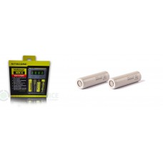 2 x Samsung INR21700-30T Li-Ion 3000mAh 3,7V Akku mit NiteCore New i4 Ladegerät