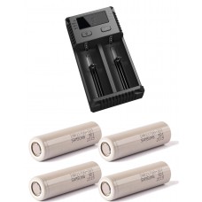 4 x Samsung INR21700-30T Li-Ion 3000mAh 3,7V Akku mit NiteCore New i2 Ladegerät