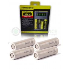 4 x Samsung INR21700-30T Li-Ion 3000mAh 3,7V Akku mit NiteCore New i4 Ladegerät