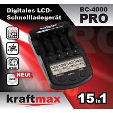 Kraftmax BC-4000 Pro Akku Ladegerät mit LCD-Display und Mikroprozessor