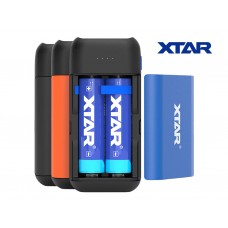 XTAR PB2SL - Reiseladegerät & Powerbank für 2x 18650 Akkus Blau