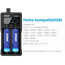 XTAR Ladegerät VC2SL 2-Schacht USB-Ladegerät