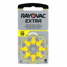 Rayovac 10 EXTRA (ZL4/PR70) Hörgeräteknopfzellen 1,4V 105mAh in 8er-Blister