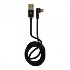 LC-Power LC-C-USB-MICRO-1M-2 USB A zu Micro-USB Kabel, schwarz, gewinkelt, 1m