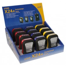 X24+ LED-Taschenlampen 12er-Display mit Magnet und Aufhängung inkl. 3xAAA