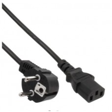 InLine® Netzkabel, Schutzkontakt gewinkelt auf Kaltgerätestecker C13, 3m