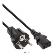 InLine® Netzkabel, Schutzkontakt gewinkelt auf Kaltgerätestecker C13, 0,3m