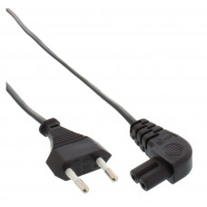 InLine® Netzkabel, Netzstecker auf Euro 8 C7 Stecker, gewinkelt, 3,0m