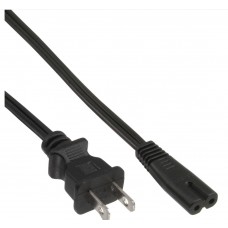 InLine® Netzkabel, Netzstecker USA auf Euro 8 C7 Stecker, 1,8m