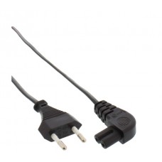 InLine® Netzkabel, Netzstecker auf Euro 8 C7 Stecker, gewinkelt, 5,0m