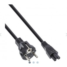 InLine® Netzkabel für Notebook, 3pol Kupplung, schwarz, 3m