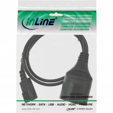 InLine® Netz Adapter Kabel, Kaltgeräte C14 auf Schutzkontakt Buchse, 0,5m