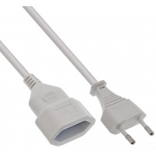 InLine® Euro-Verlängerung, Eurostecker an Eurokupplung, weiß, 0,5m