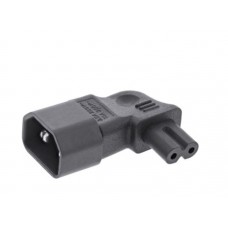 InLine® Netzadapter IEC 60320 C14 / C7, L/R gewinkelt, 3pol. Kaltgeräte zu 2pol.