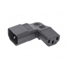 InLine® Netzadapter IEC 60320 C14 / C13, L/R gewinkelt, 3pol. Kaltgeräte