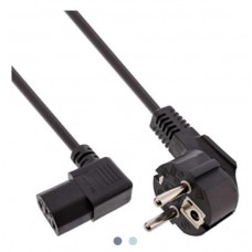InLine® Netzkabel, Schutzkontakt gew. auf Kaltgerätest. C13 rechts abgew., 3m